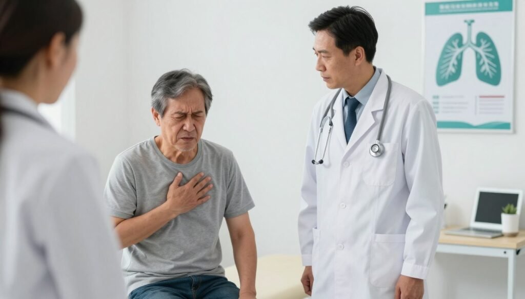 Changes in breathing patterns and shortness of breath